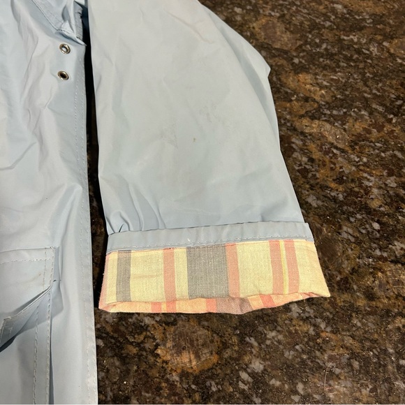 Misty Harbor Hooded Rain Coat Jacket Women's Plaid Lining Sz Small Blue Anytime - Picture 10 of 12